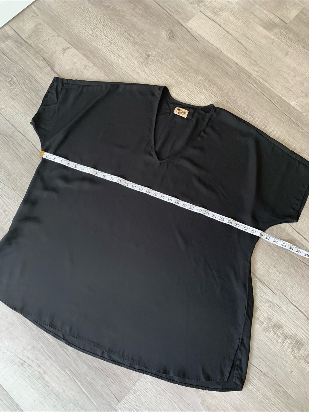 Oversized Show Me Your MuMu Black V-Neck Short Sleeve Cover up, Size S. - Picture 7 of 9